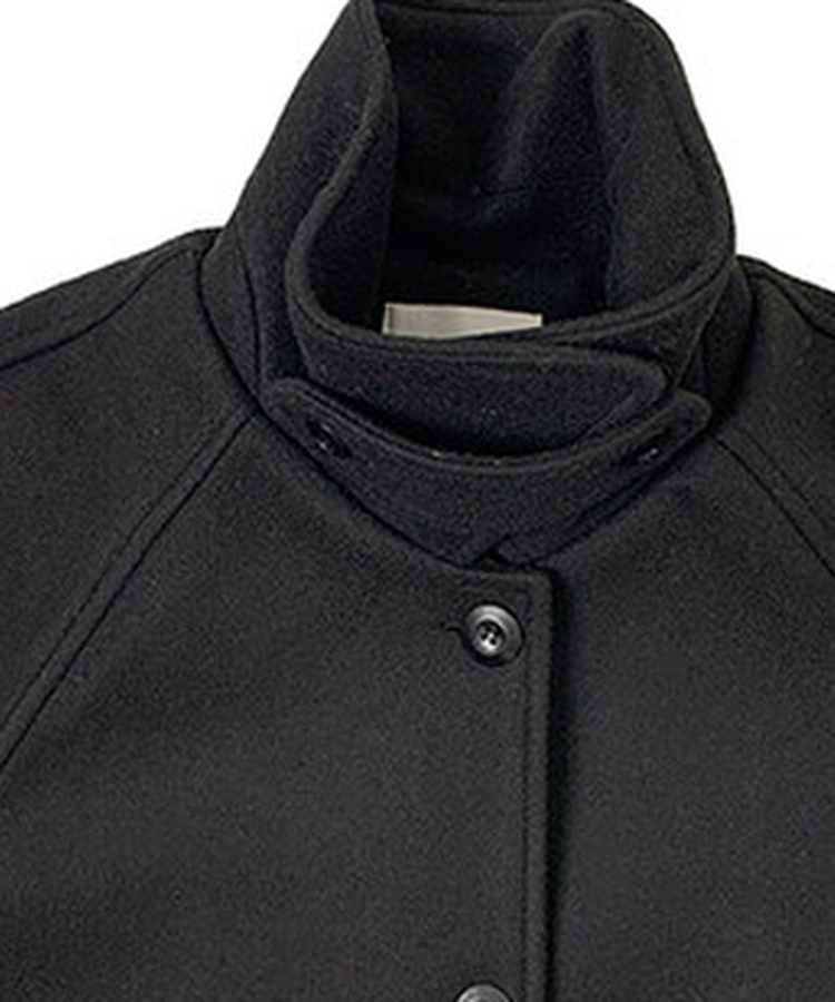 ハイネックキルティングウールベルトロングコート