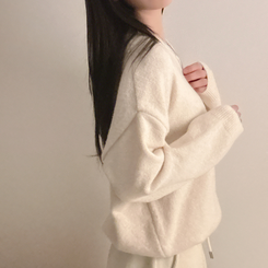 ベーシックウールVネックニット(9color) OAT BEIGE