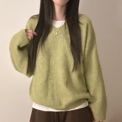 ベーシックウールVネックニット(9color) PASTEL GREEN