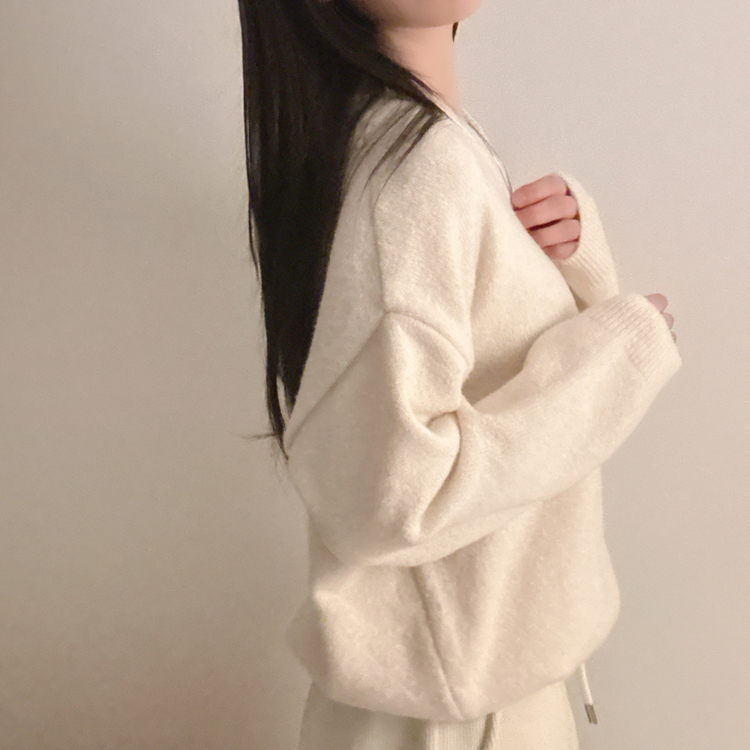 ベーシックウールVネックニット(9color) OAT BEIGE