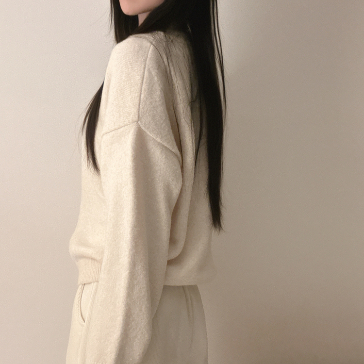 ベーシックウールVネックニット(9color) OAT BEIGE