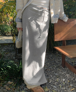 【起毛】ローライズマキシロングスカート MELANGE GRAY