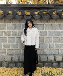 【起毛】ローライズマキシロングスカート BLACK