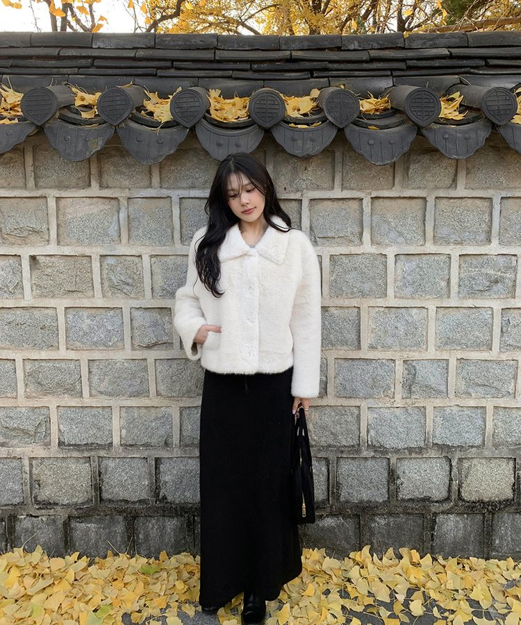 【起毛】ローライズマキシロングスカート BLACK