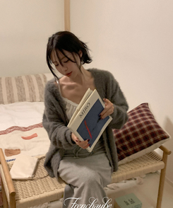 アンゴラファーカーディガン(6color) CHARCOAL