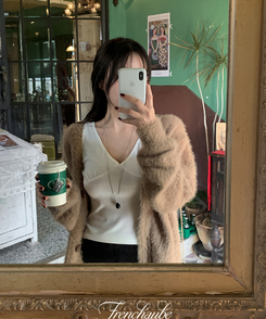 アンゴラファーカーディガン(6color) DEEP BEIGE