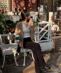 アンゴラファーカーディガン(6color) DEEP BEIGE