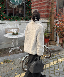 ハイネックムスタンボアジャケット LIGHT GRAY