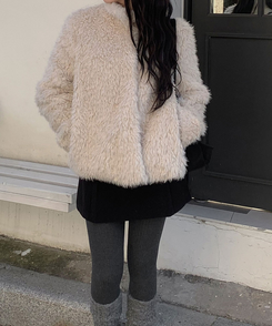 ハイネックムスタンボアジャケット IVORY