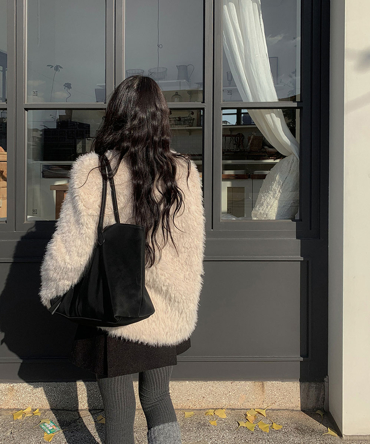 ハイネックムスタンボアジャケット IVORY