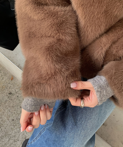 ショートミンクファージャケット BROWN