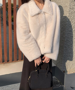 ショートミンクファージャケット IVORY