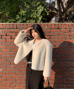 ショートミンクファージャケット IVORY