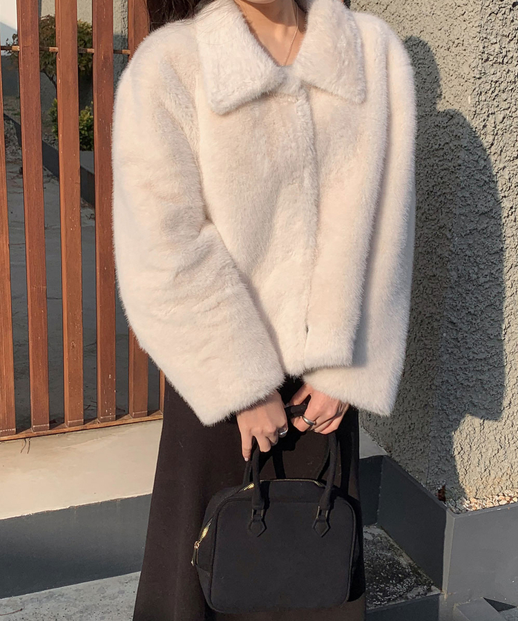 ショートミンクファージャケット IVORY