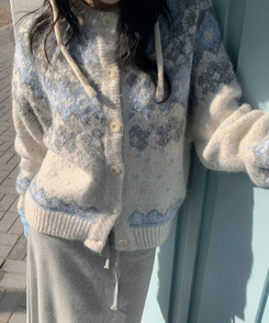 ウールノルディックニットカーディガン IVORY