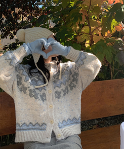 ウールノルディックニットカーディガン IVORY