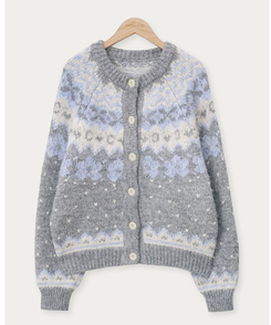 ウールノルディックニットカーディガン