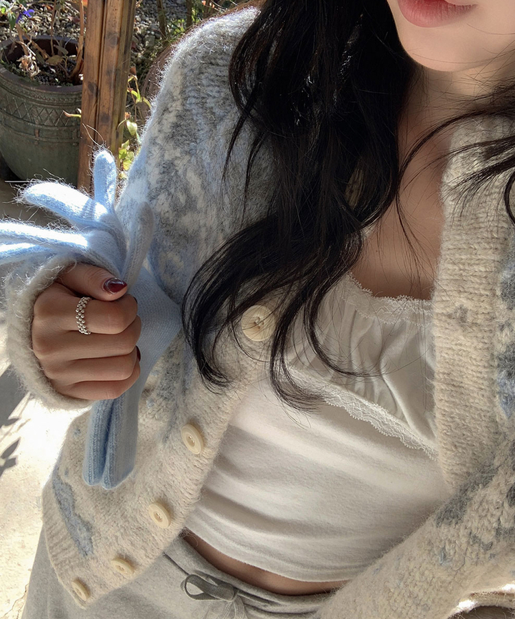 ウールノルディックニットカーディガン IVORY