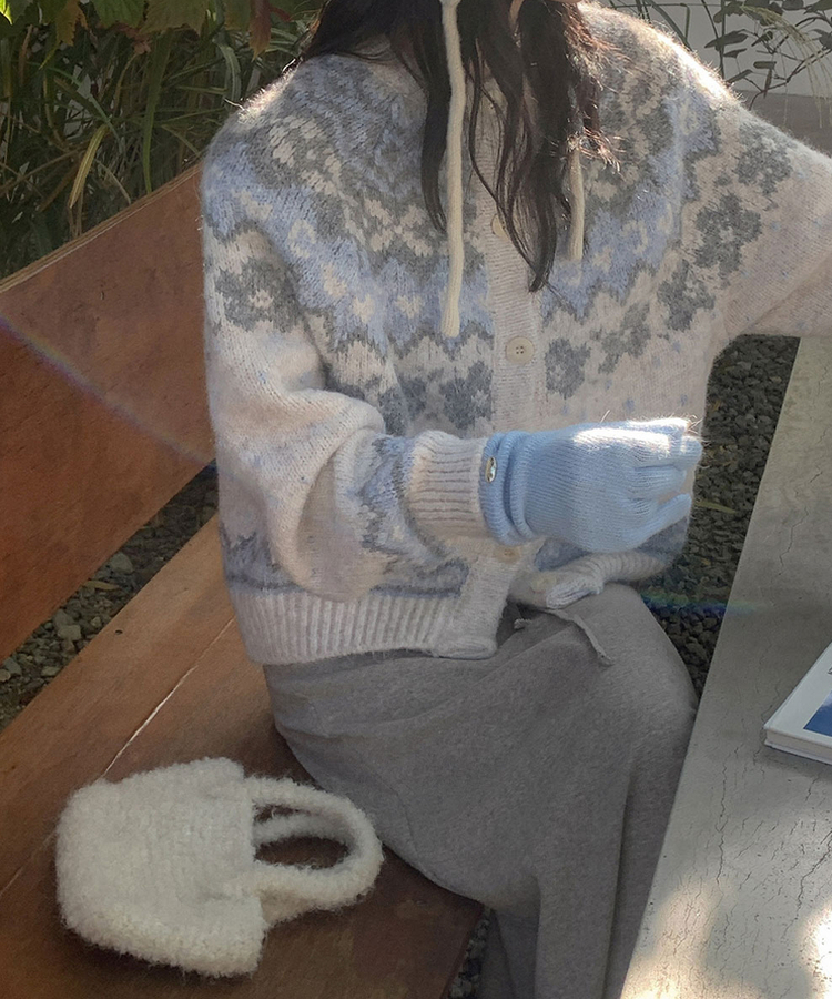 ウールノルディックニットカーディガン IVORY