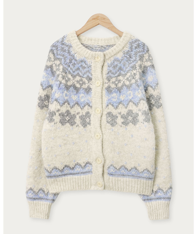 ウールノルディックニットカーディガン