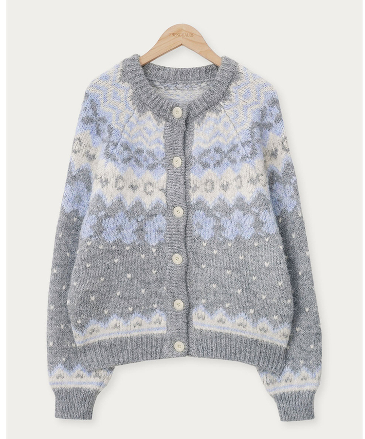 ウールノルディックニットカーディガン