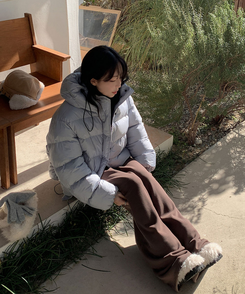 フードクロップショートダウン LIGHT BLUE