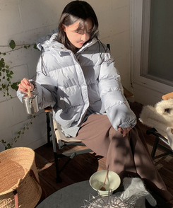 フードクロップショートダウン LIGHT BLUE