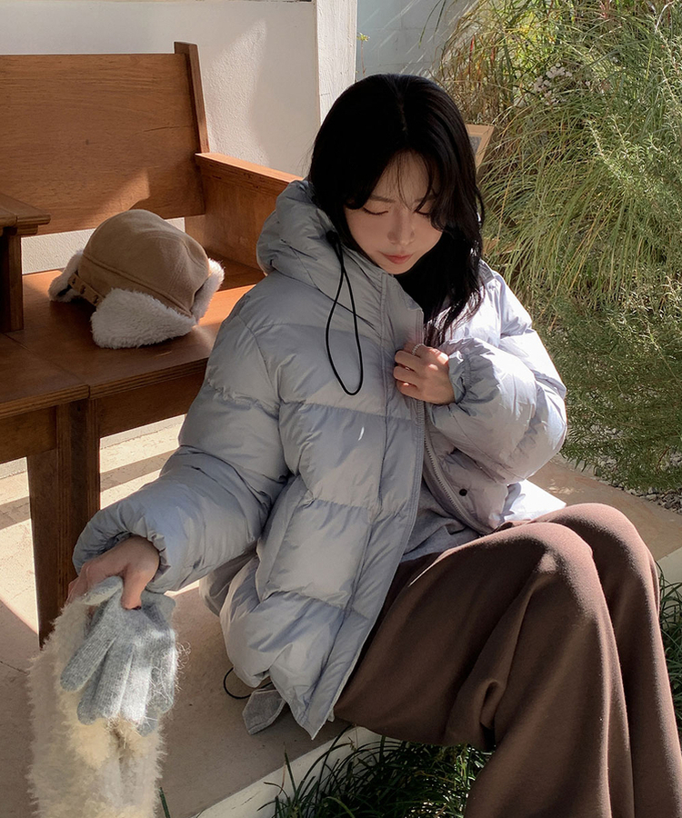 フードクロップショートダウン LIGHT BLUE