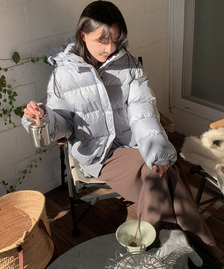 フードクロップショートダウン LIGHT BLUE