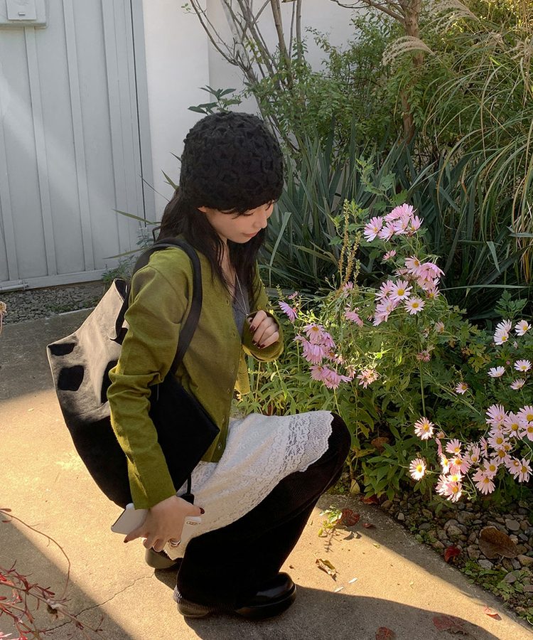 ラウンドニットカーディガン(6color) OLIVE