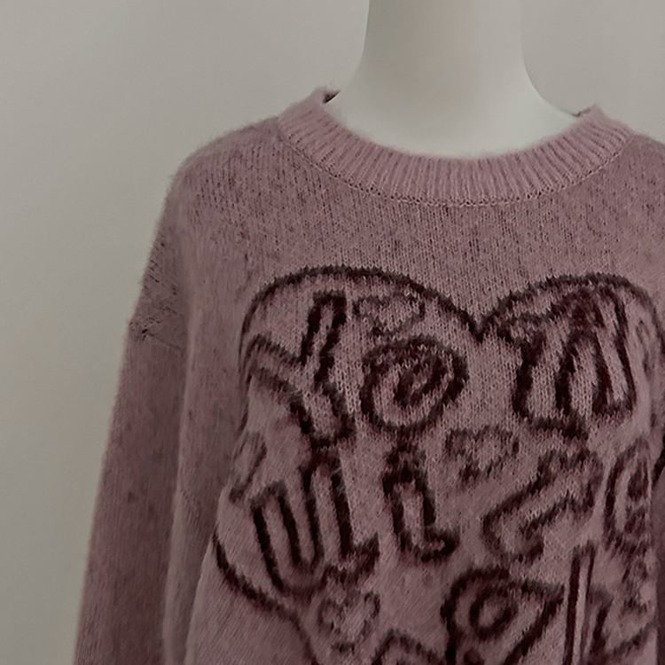 ハートレタリングブラシアンゴラニット(5color)