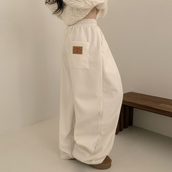 【丈別】【起毛】コーデュロイダブルピンタックトレーニングパンツ(6color) IVORY