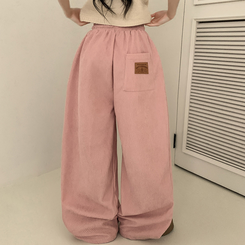 【丈別】【起毛】コーデュロイダブルピンタックトレーニングパンツ(6color) PINK