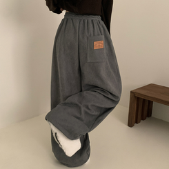 【丈別】【起毛】コーデュロイダブルピンタックトレーニングパンツ(6color) GREY