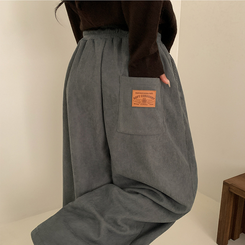 【丈別】【起毛】コーデュロイダブルピンタックトレーニングパンツ(6color) GREY