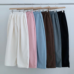 【丈別】【起毛】コーデュロイダブルピンタックトレーニングパンツ(6color)