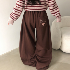 バックドットハート刺繍トレーニングパンツ(5color) BROWN