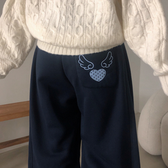 バックドットハート刺繍トレーニングパンツ(5color) NAVY