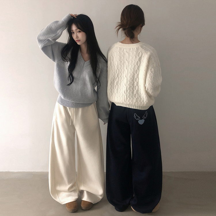 バックドットハート刺繍トレーニングパンツ(5color) IVORY