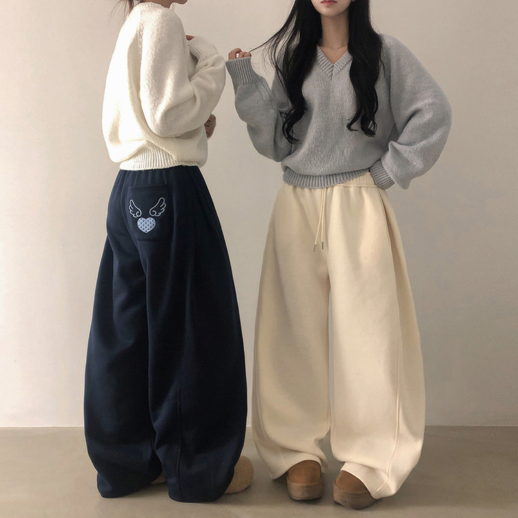 バックドットハート刺繍トレーニングパンツ(5color) NAVY