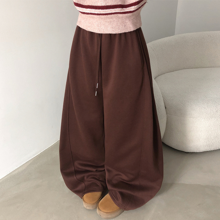 バックドットハート刺繍トレーニングパンツ(5color) BROWN