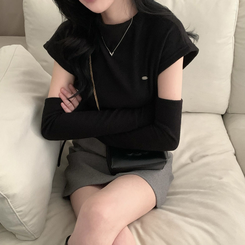 【ベルト付き】【ベルト付き】ベーシックハイウエスミニスカート(6color) GREY