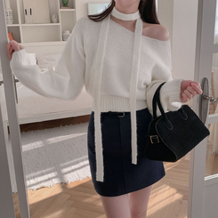 【ベルト付き】【ベルト付き】ベーシックハイウエスミニスカート(6color) BLACK