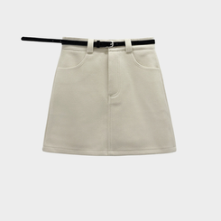 【ベルト付き】【ベルト付き】ベーシックハイウエスミニスカート(6color)