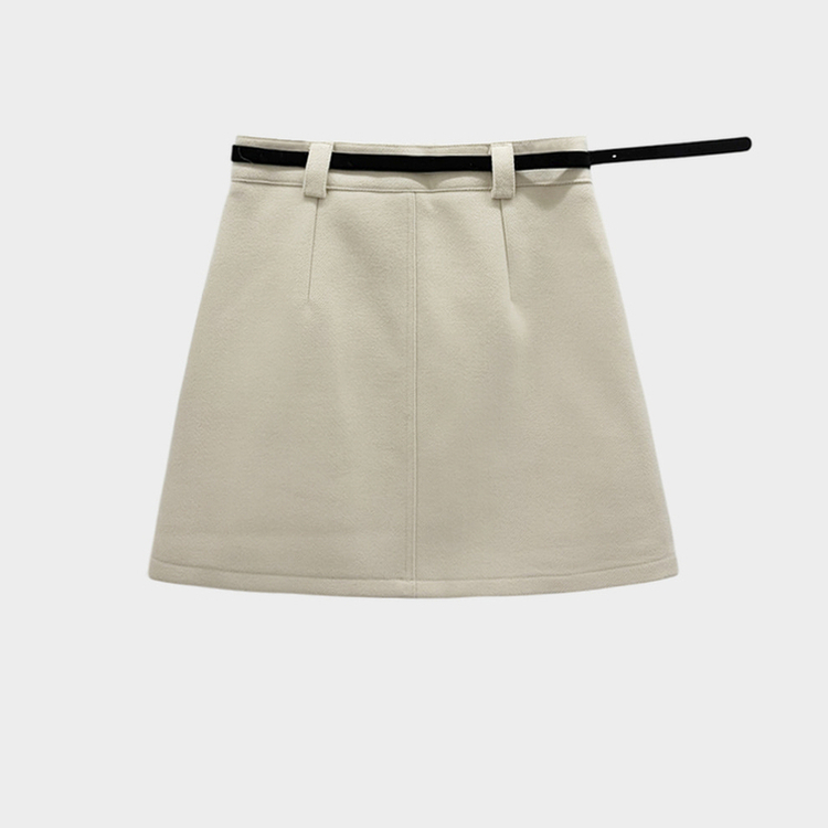 【ベルト付き】【ベルト付き】ベーシックハイウエスミニスカート(6color)