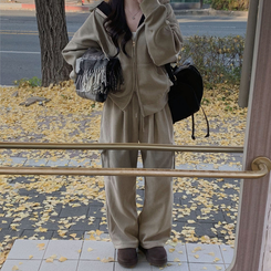 【SET】【起毛】コーデュロイトレーニングセットアップ BEIGE