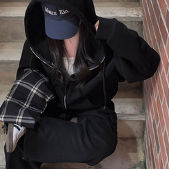 【SET】【起毛】コーデュロイトレーニングセットアップ BLACK