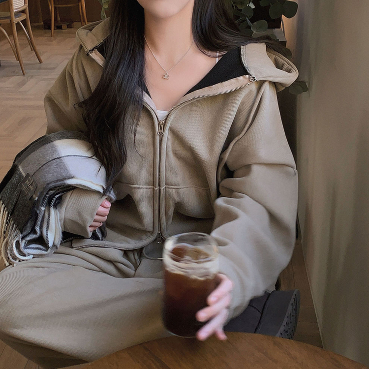 【SET】【起毛】コーデュロイトレーニングセットアップ BEIGE