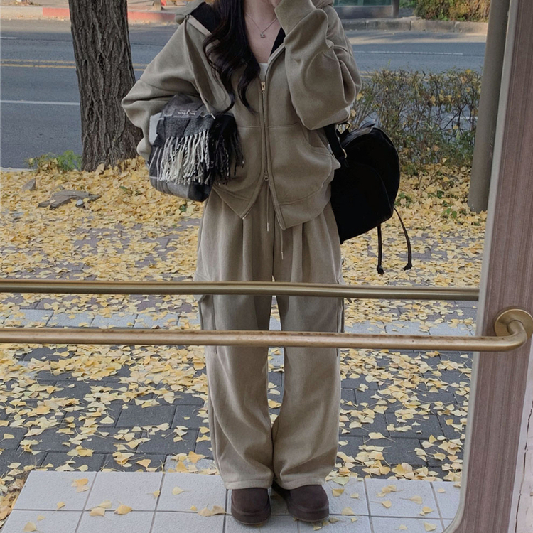 【SET】【起毛】コーデュロイトレーニングセットアップ BEIGE