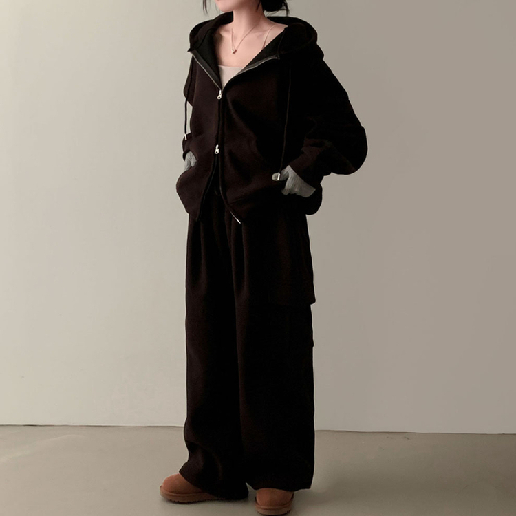 【SET】【起毛】コーデュロイトレーニングセットアップ BLACK